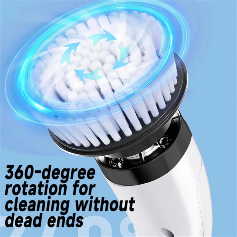 5-in-1 Multifunctional Electric Cleaning Brush Wireless Rotating Mop Up to 180 mins Cleaning for Kitchen Bathroom