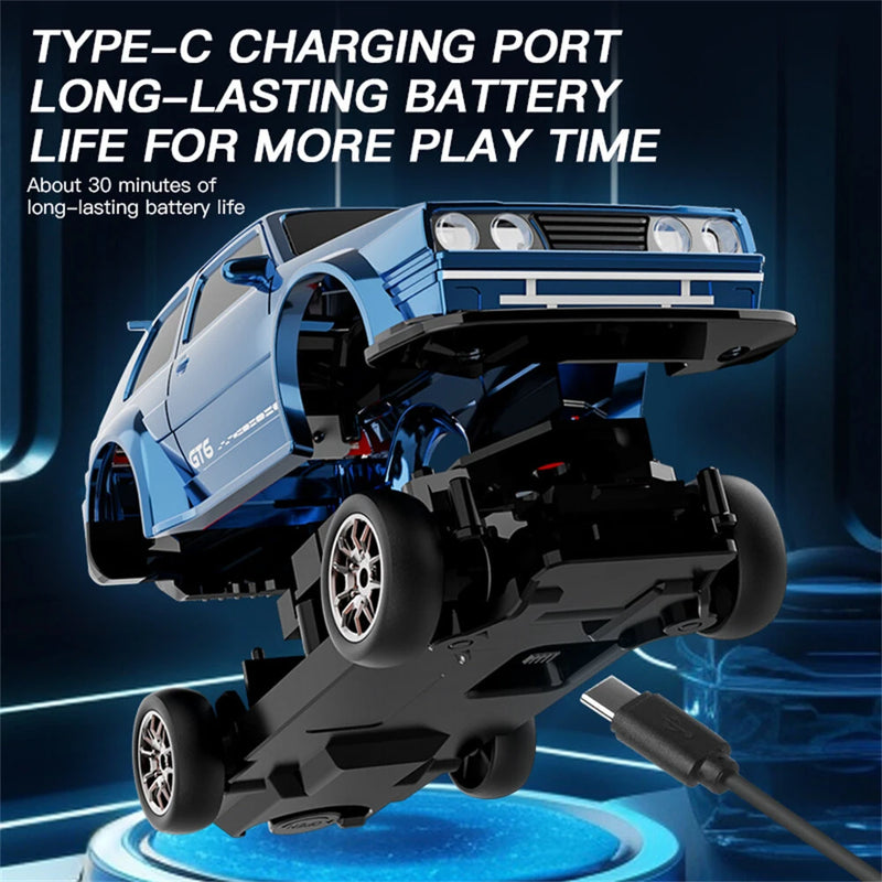KFPLAN KF30 RTR 1/43 2.4G 4WD Drift RC Car Gyro Mini Race LED Light Radio Control High-Speed Motor On-Road Racing Vehicle Model Boys Gifts Toys