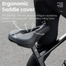 WEST BIKNIG Thickened Sponge High Elasticity Bike Seat Cushion PU Leather Soft Waterproof Hook Loop Fastening Bicycle Saddle Cover