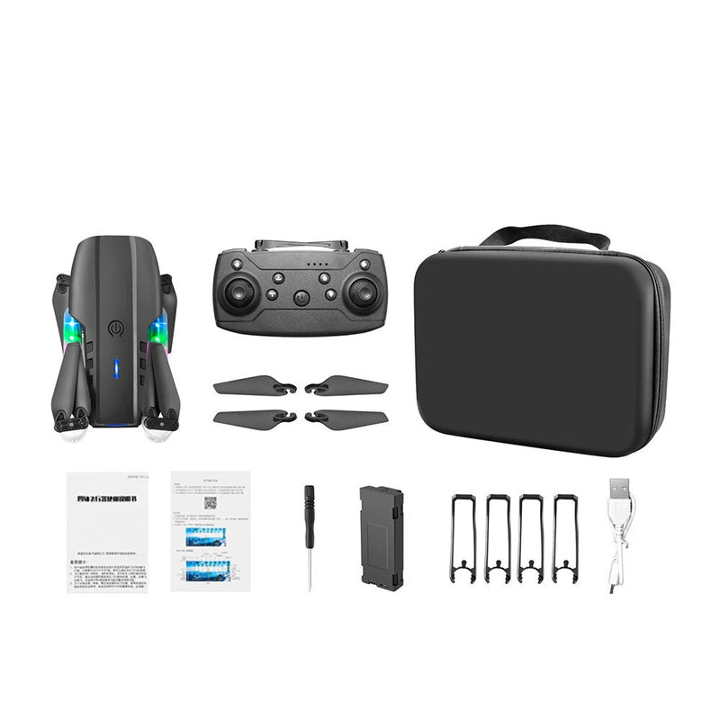 YLR/C E88D WiFi FPV with HD Dual Camera Lighting Arms Optical Flow Positioning Colorful LED Light Foldable RC Drone Quadcopter RTF