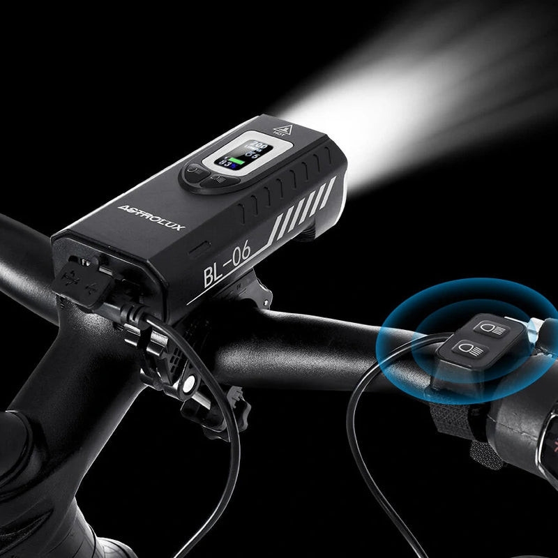 Astrolux BL06 3+3 LEDs 2000LM Bike Headlight Dual Distance Beam 10000mAh Phone Power Bank Bike Light USB Rechargeable LED Handlebar Flashlight for Electric Bike Electric Scooter MTB Bicycle
