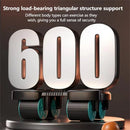 Bominfit 4 Wheel 6 Elbow Support Smart Brakes Abdominal Exerciser with Phone Holder Auto Silent Rebound Home Gym Fitness Equipment for Exercise Abs