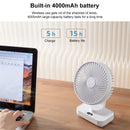 Mini Desktop Fan Shaking Usb Air Cooler 4 Gear Wind Speed 4000Mah Battey Capacity Angle Adjustment Low Noise for Office Room