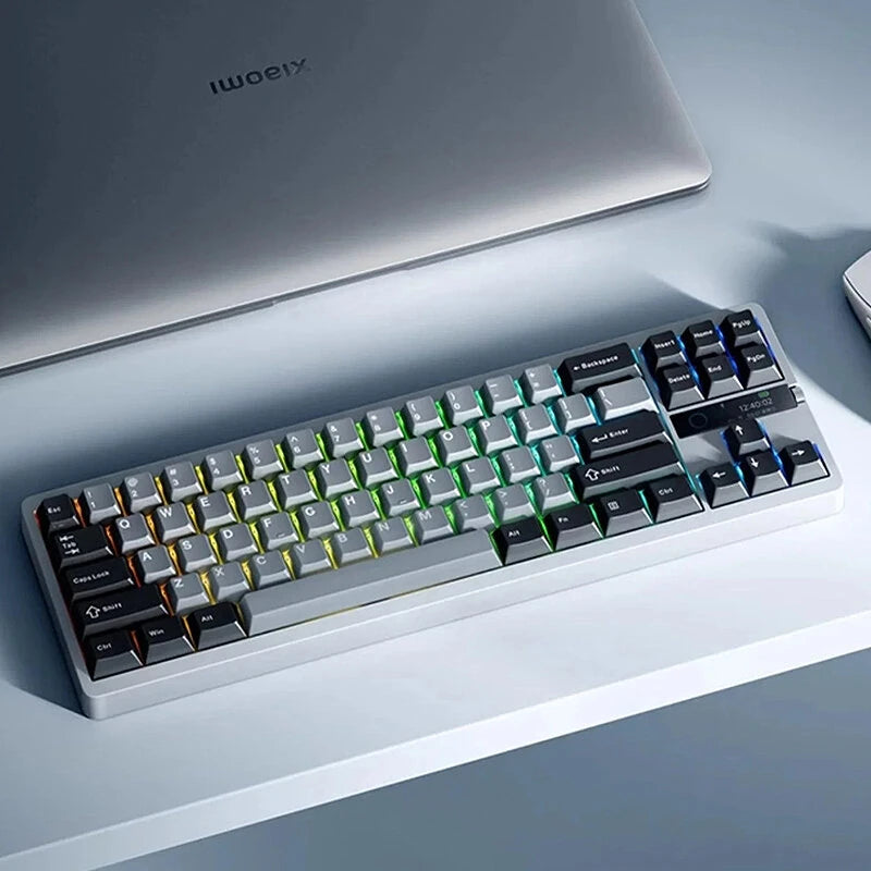 Xiaomi MK71 Pro Tri-mode Mechanical Keyboard with LCD Display  Metal Knob 71 keys Gasket Structure Hot Swappable RGB 7800mAh 2.4G/bluetooth/Wired Gaming Keyboard