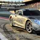 LDRC 4301 RTR 1/43 2.4G 4WD AMG GTR Drift RC Car Built In Gyro Alloy Body Shell LED Light On-Road Full Proportional Desktop Remote Control Racing Vehicles Models Toys