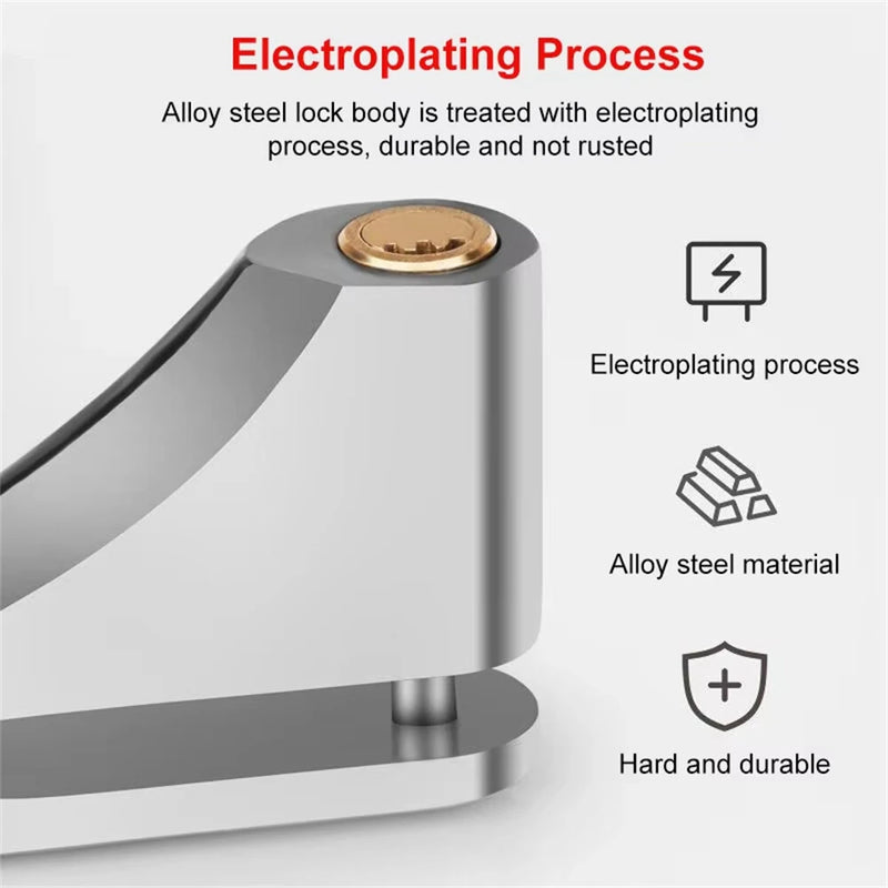 XANES Universal Portable Motorcycle Disc Brake Lock with Keys Alloy Steel Waterproof Anti-Theft Lock for Motorcycles Electric Vehicle