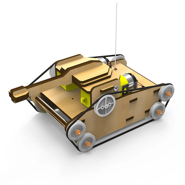 Wooden Remote Control Tank Assembly Kit DIY Set Children's Science Discovery Experiment Tools Toys