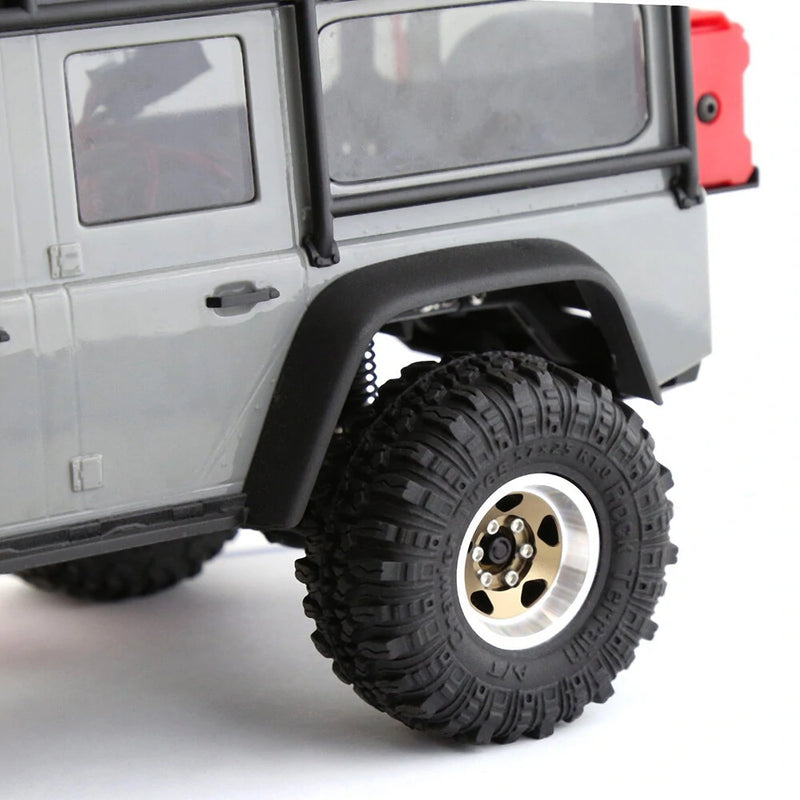4pcs 1.0 inch Climbing Car Aluminum Alloy Hub Wasteland Wheel Tires for 1/18 TRX4M SCX24 FMS FCX18 FCX24 Furitek FX118 RC Car Parts