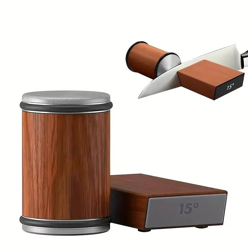 Newly Knife Sharpener Rolling Magnetic Knife Sharpener Kit Roller Edge Countertop Rolling Knife Sharpener Tool Two Sharpening Angles of 15 and 20 for Any Hardness Steel Makes Knife Sharpening