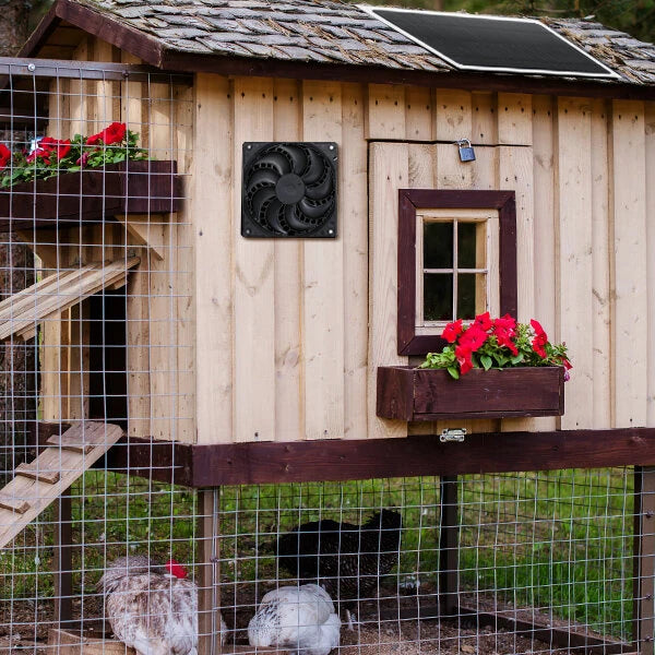 10W Photovoltaic Solar Panel High Speed Waterproof Exhaust Fan With Protective Net Suitable for Chicken Coop and Dog Kennel Shed