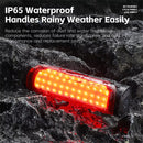 WEST BIKING 120LM Smart Brake Sensor Bicycle Taillight Lightweight  IP65 Waterproof Type-C Charging 8 Modes Flash Bike Rear Light for MTB Night Cycling Safety