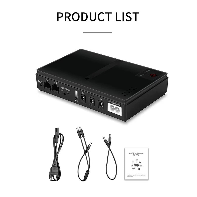 DC1018p DC1036p 5V/9V/12V Large Capacity UPS For Router Mini UPS Uninterrupted Power Supply DC1018p/DC1036p Ion Backup Battery