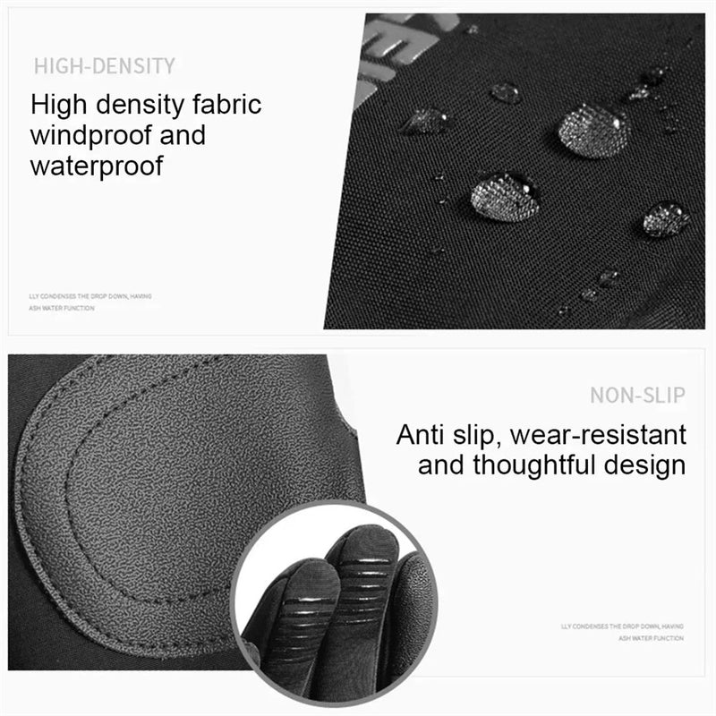 IPRee Winter Cycling Gloves for Men's Warm Outdoor Sports Windproof Anti Slip Waterproof Velvet Touchable Screen Gloves Gloves