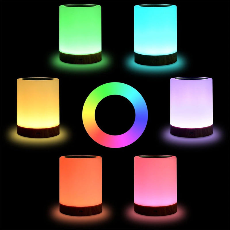 IPRee Touch Lamp LED Night Light for Bedrooms Living Room Portable Table Bedside Lamps Rechargeable Warm White RGB Light