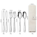 IPRee 7PCS Stainless Steel Camping Cutlery Set Portable Travel Picnic Utensils Fork Spoon Outdoor Dinnerware for Hiking