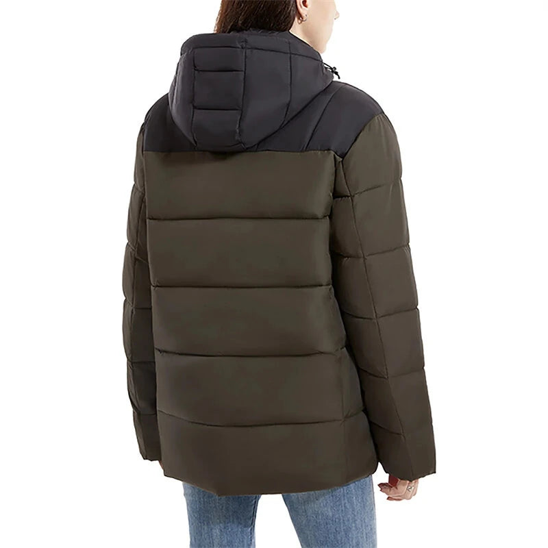 TENGOO HJ-15G Unisex Cotton-padded Heated Jacket - 15 Heating Areas, USB/DC Charging, Winter Electric Thermal Warm Jacket for Outdoor Hiking Camping