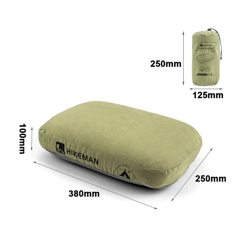 HIKEMAN Soft Slow Rebound Memory Foam Pillow Outdoor Camping Travel Cervical Pillow Portable NoonBreak Pillow Neck Support Pillow Comfortable Sleeping Pillow