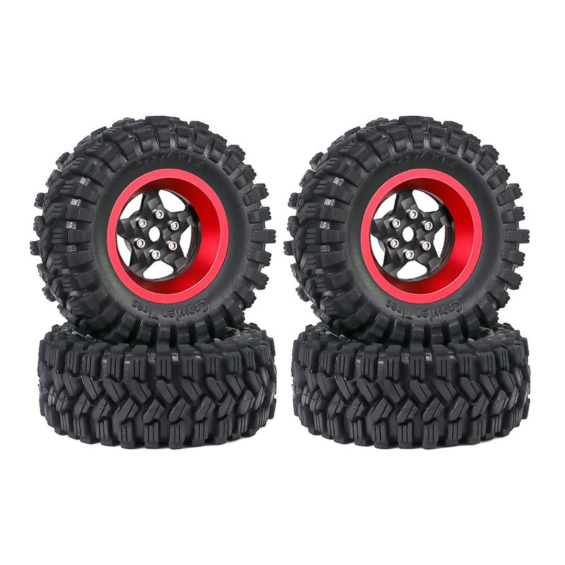 4PCS Upgraded Tires Carbon Fiber Wheel Rims for FMS SCX24 TRX4M 1/18 RC Cars Vehicles Models Spare Parts Accessories