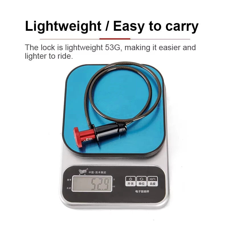 KONG Bike Lock Hidden Steel Cable Lock 59cm Portable Helmet Lock Key Lock Anti-theft Lock Bike Mountain Bike Road Bike Riding Accessories