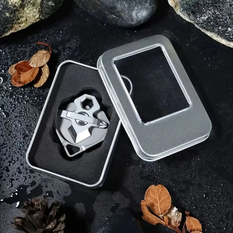 IPRee Titanium Alloy Portable Small Cutting Tools Outdoor Multifunctional Screwdriver Wrench Emergency Key Pendant