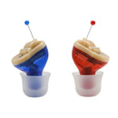 Red & Blue Mini Noise Canceling Hearing Earbuds In-Canal Earphones Headset Sound Amplifier