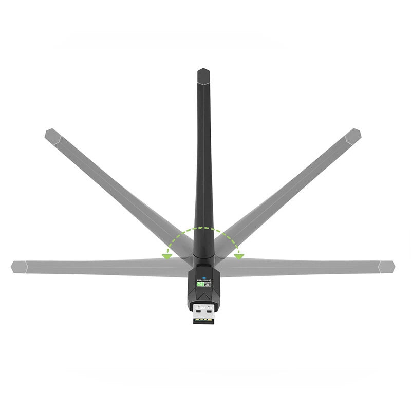 WB603 650Mbps WiFi Network Card 2.4G/5G Dual Band USB Wireless bluetooth Adapter with 5dBi Antenna Driver-free