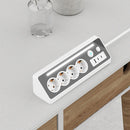 European Power Strip 4 Sockets with USB and Type-C Ports LED Light 3680W 250V 16A Flame Retardant PC Material 1.4m Cable