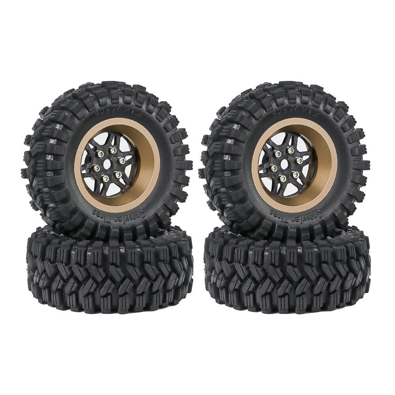 4PCS Upgraded Tires Carbon Fiber Wheel Rims for FMS SCX24 TRX4M 1/18 RC Cars Vehicles Models Spare Parts Accessories