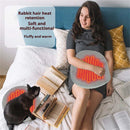 IPRee Winter Round Rabbit Fleece Usb Interface Waterproof Heating Seat Cushion, Office Outdoor Car Electric Heating Seat Cushion