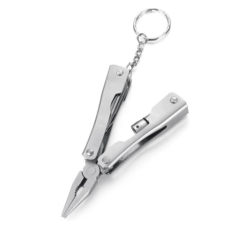 IPRee Labor Saving Mini Multitool Pliers with Led Light Lightweight Folding Pliers Antirust Stainless Steel Outdoor Tools Hiking