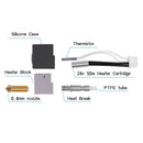 Anycubic Kobra S1 Hotend Extruder Kit 320C High Temperature 24V 50W Heater 0.4mm Nozzle Ceramic Throat Tube for PLA TPU PETG ABS ASA 3D Printer Parts