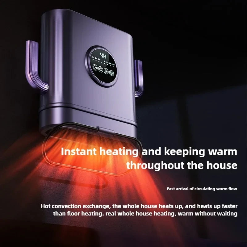 Multifunctional Wall Mounted Heater Portable Bathroom Electric Heater Clothes Drying Rack Fast Heating Desktop Heater with Remote Control