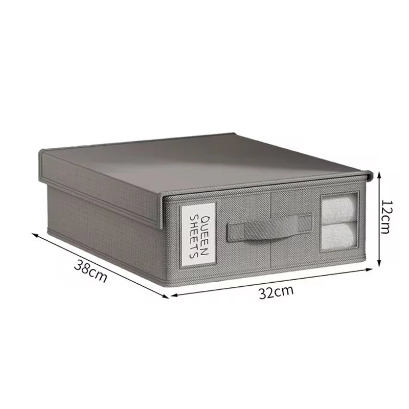 38x32x12 cm Non-woven Clothes Storage Box with Cover Bed Sheet Storage Box Clothing Fabric Sheet Organizer Wardrobe Blanket Quilt Cover