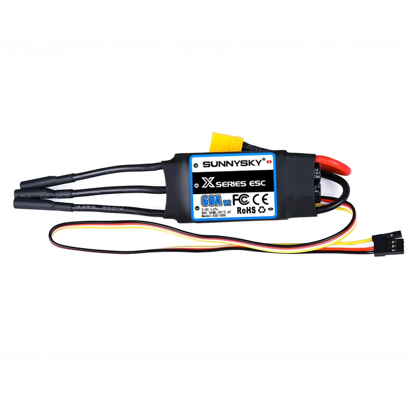 SUNNYSKY X Series 60A V2 2-6S Brushless ESC With 5.6V/7.4V 8A BEC 3.5mm XT60 Plug For RC Airplane
