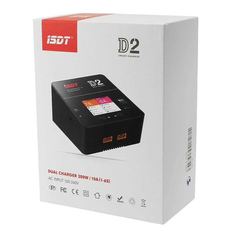 ISDT D2 mark2 Upgrade Version 200W 24A AC Dual Channel Output Smart Battery Balance Charger Upgrade Version