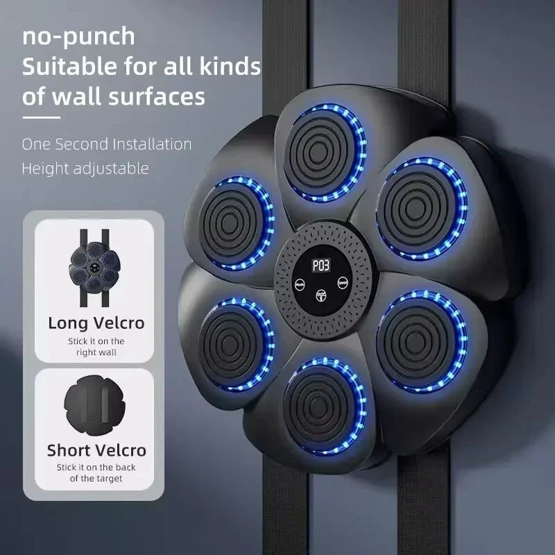 KALOAD Smart Music Boxing Machine Bluetooth Wall-Mounted Boxing Trainer Reaction Exercise Boxing Wall Target for Men Women Children