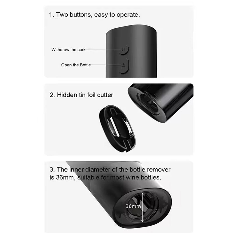 XIAOMI Mijia Electric Red Wine Bottle Opener Wine Opener Household Multi-Function Screwdriver Automatic Wine Bottle Opener Cap Opener Kitchen