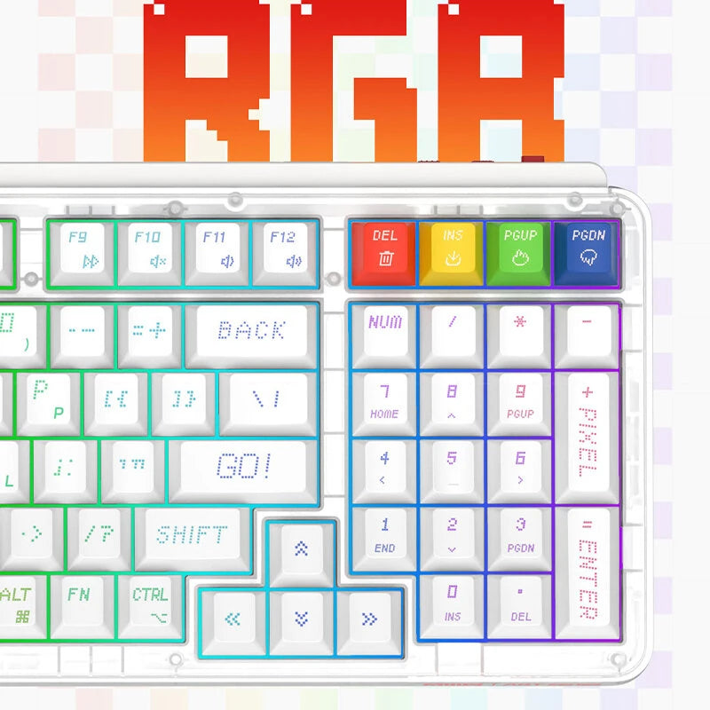 Xiaomi MIIIW ART Rainbow Pixel 83 Keys Wireless Mechanical Gaming Keyboard Three-mode VCPro/VBPro Axis Gasket Structure RGB Light Hot-Swap E-sports Gamer Keyboards