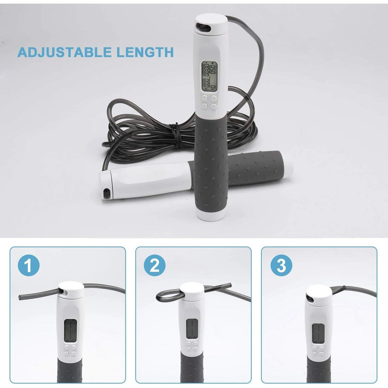 KALOAD Smart Electronic Counting Skipping Rope Adjustable Weight Length Jumping Rope for Home Gym Fitness Exercise
