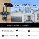 Guudgo V380 12MP Tri-Lens Solar Powered PTZ Security Camera Wireless WiFi/4G PIR Motion Detect Two Way Audio IP66 Waterproof Outdoors CCTV Surveillance Cameras