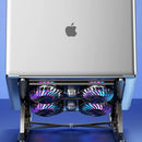 Foldable Alloy Laptop Stand with RGB Lights Silent 4-Fan Design for Portable Gaming Notebook 11-17.3 Inch