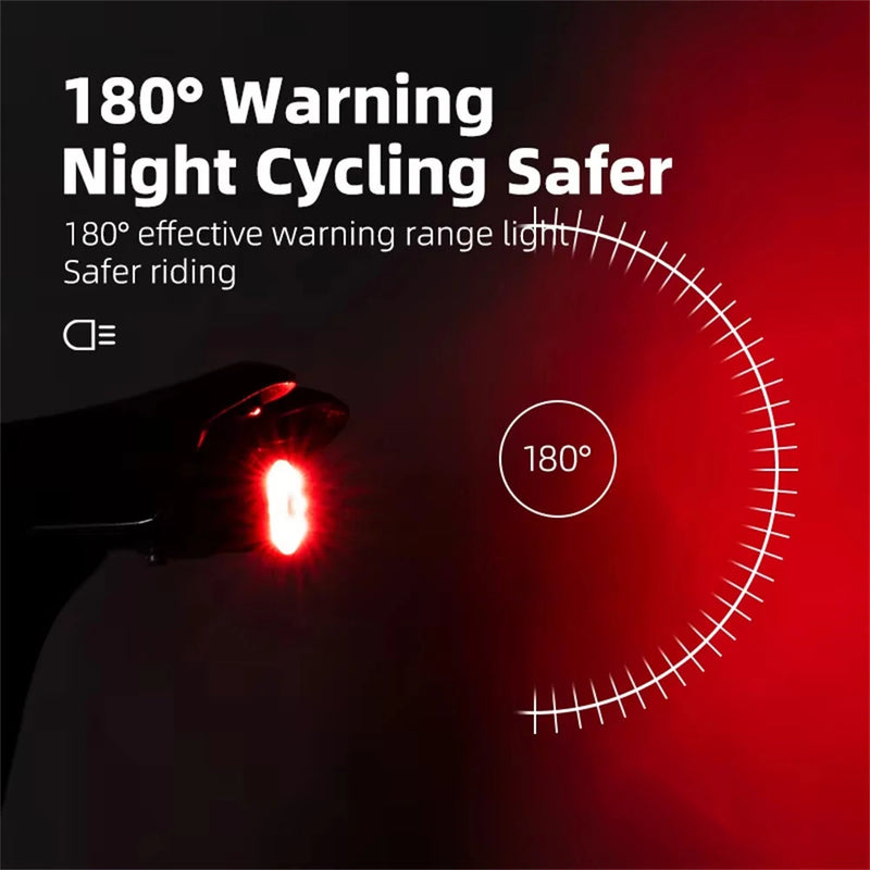 ROCKBROS WR05 100LM Smart Smart Brake Bicycle Taillight 7 Lighting Modes USB Charging 500mAH Bike Rear Light for Outdoor Night Warning Safe Cycling