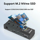 MAIWO Dual Bay M.2 NVME Case and SATA HDD Docking Station Type C 3.1 Docking Station 2.5"/3.5" HDD Enclosure Clone Duplicator Function