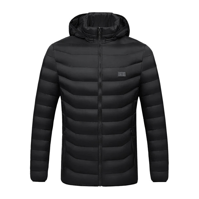 TENGOO HJ-11 Unisex 11 Areas Heating Jacket 3-Modes Adjust USB Electric Heated Coat Thermal Hoodie Jacket for Winter Sport Skiing Cycling