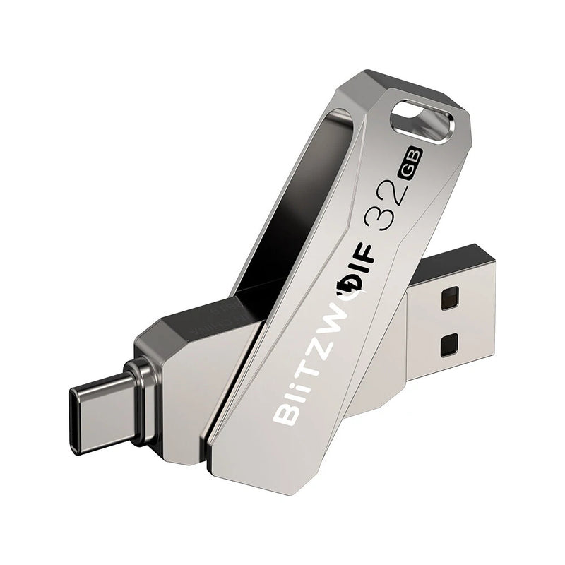 BlitzWolf BW-UPC2 2 in 1 Type-C USB3.0 Flash Drive Ultra-fast Transmission 360 Rotation Zinc Alloy 32GB 64GB 128GB 256GB Support OTG Pendrive USB Disk
