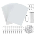 198Pcs/145Pcs/33Pcs DIY Heat Shrink Plastic Sheet Kit Shrinky Art Paper Hole Punch Keychains Pencils