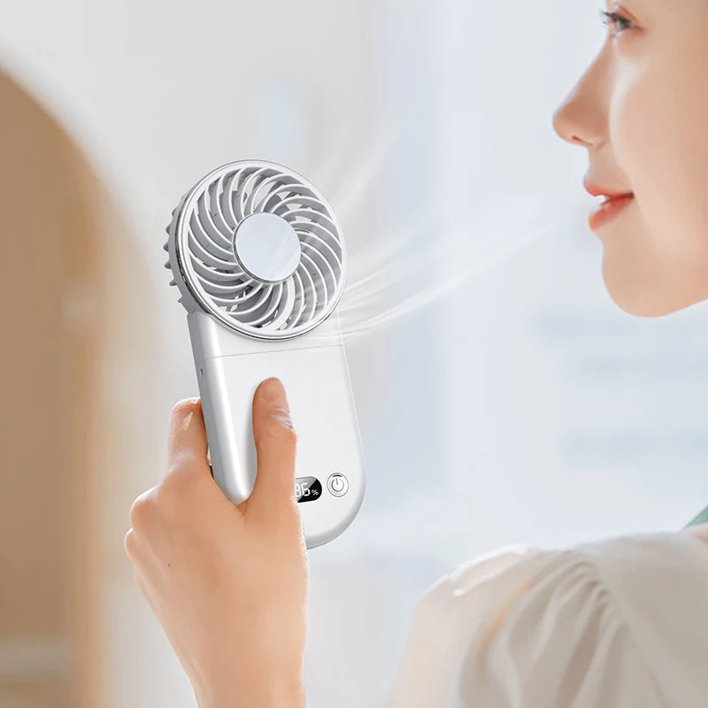 3 In 1 Handheld Cooling Fan 3 Speed Mini Folding Neck Hanging Fan Multifunctional 180 Adjustable Airflow Outdoor Fan USB Fan