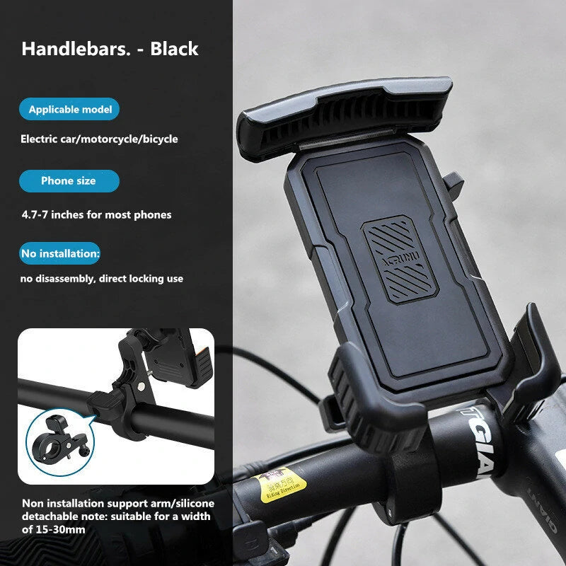 ACRUNU 4.7-7inch Adjustable Bike Phone Holder Shockproof Motorcycle Phone Handlebar Riding Navigation Frame 360 Rotation Bicycle Mount Accessories