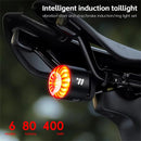 WEST BIKING 80LM Smart Dynamic Brake Sensing Bicycle Taillight 400mAh Battery Type-C Fast Charging IP65 Waterproof Vibration-sensing Bike Rear Light for MTB Night Cycling