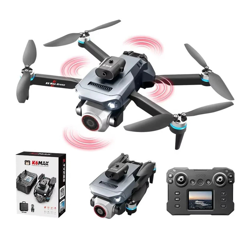 XKJ K6 MAX WiFi FPV with LCD Screen Controller HD Dual Camera Servo Gimbal 360 Obstacle Avoidance Brushless Foldable RC Drone Quadcopter RTF
